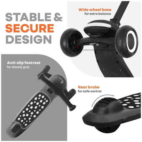 R for Rabbit Road Runner Jazz Pure Black Scooter