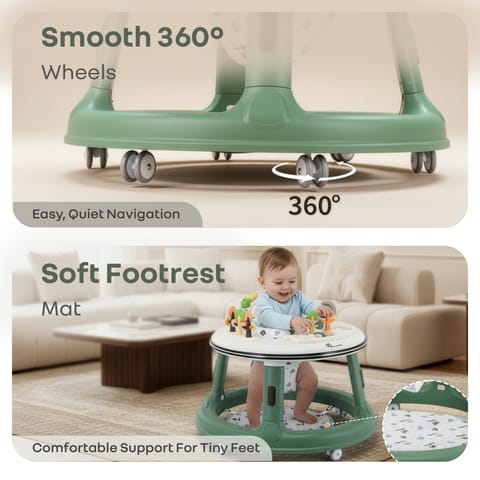 R for Rabbit Little&nbsp;Feet Hopper Green White Baby Walker