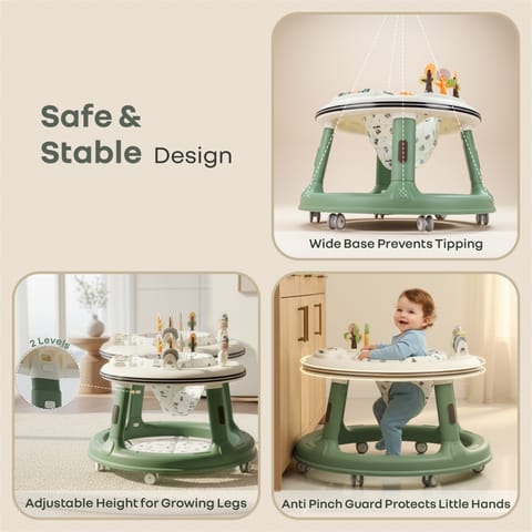 R for Rabbit Little&nbsp;Feet Hopper Green White Baby Walker