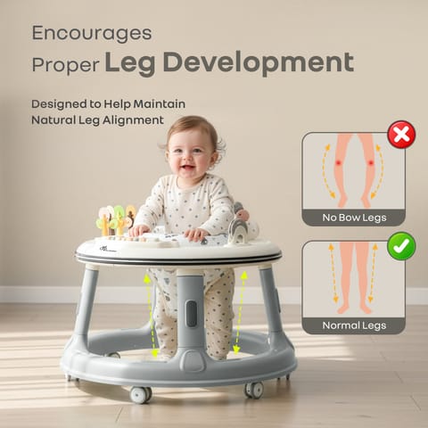 R for Rabbit Little&nbsp;Feet Hopper Grey White Baby Walker