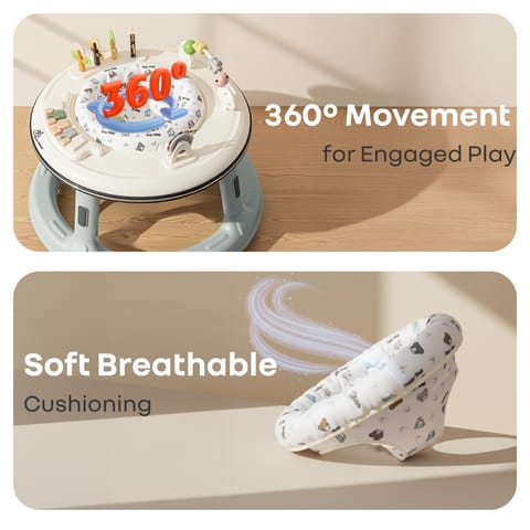 R for Rabbit Little&nbsp;Feet Hopper Grey White Baby Walker