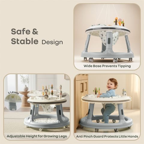 R for Rabbit Little&nbsp;Feet Hopper Grey White Baby Walker