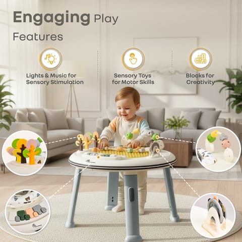 R for Rabbit Little&nbsp;Feet Hopper Grey White Baby Walker