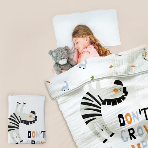 R for Rabbit Softkins Muslin Quilt&nbsp; Zebra White Baby Blanket