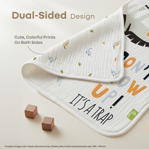 R for Rabbit Softkins Muslin Quilt&nbsp; Zebra White Baby Blanket