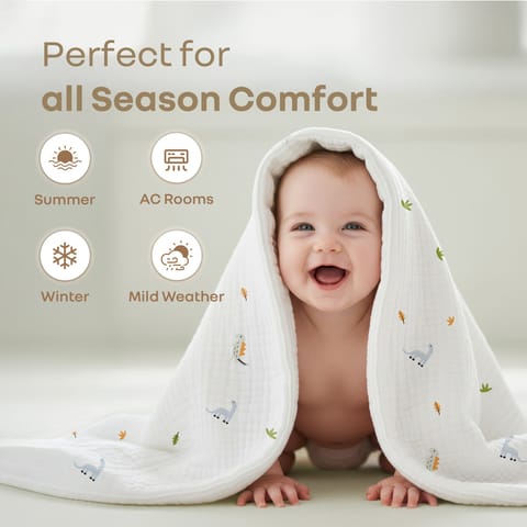 R for Rabbit Softkins Muslin Quilt&nbsp; Zebra White Baby Blanket