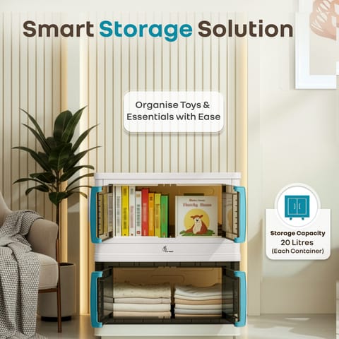 R for Rabbit Kiddo&nbsp;Korner&nbsp;Pod&nbsp;(Pack of 2) White Blue Organiser