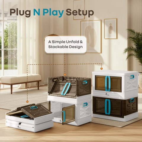 R for Rabbit Kiddo&nbsp;Korner&nbsp;Pod&nbsp;(Pack of 2) White Blue Organiser