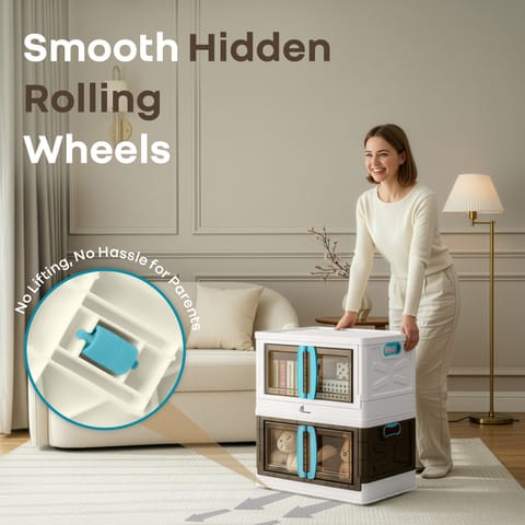 R for Rabbit Kiddo&nbsp;Korner&nbsp;Pod&nbsp;(Pack of 2) White Blue Organiser