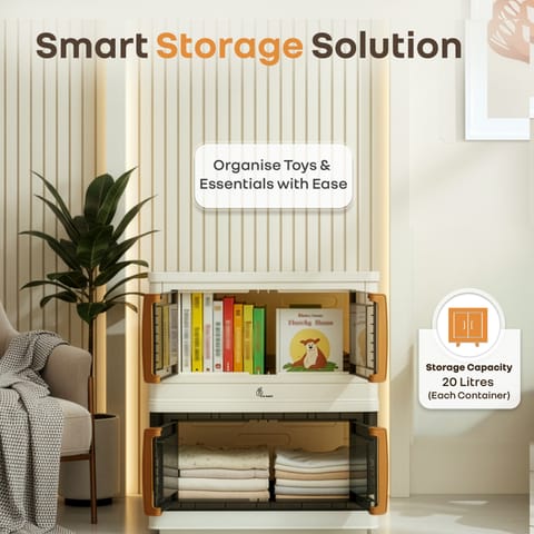 R for Rabbit Kiddo&nbsp;Korner&nbsp;Pod&nbsp;(Pack of 2) Beige Brown Organiser