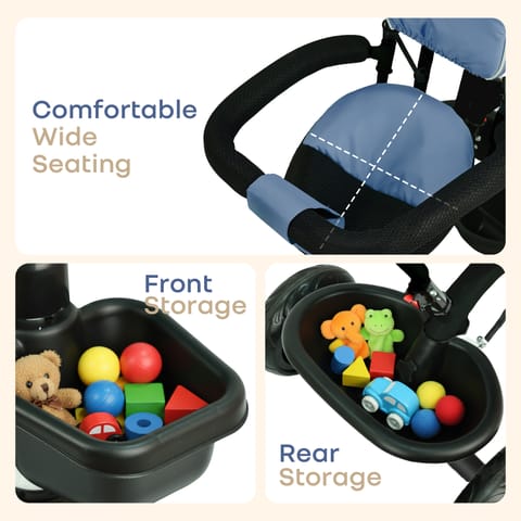 R for Rabbit Tiny Toes R40 Plus Denim Blue Tricycle