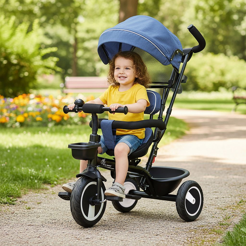 R for Rabbit Tiny Toes R40 Plus Denim Blue Tricycle