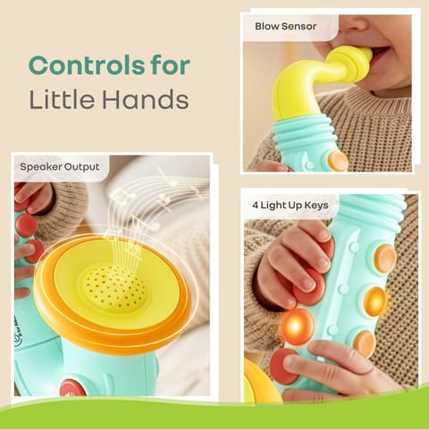 R for Rabbit Orapple Funtunes Saxophone Blue Multi Musical Toys