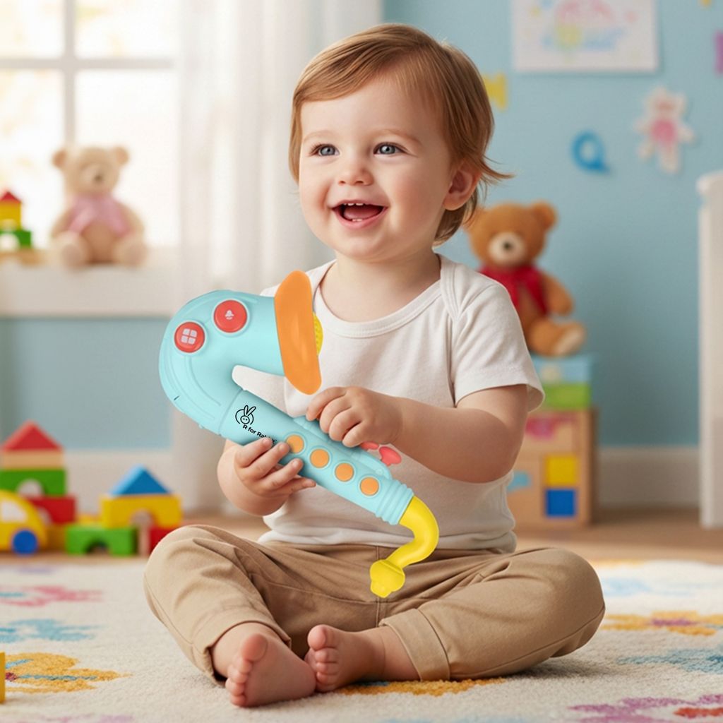 R for Rabbit Orapple Funtunes Saxophone Blue Multi Musical Toys