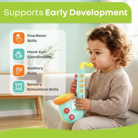 R for Rabbit Orapple Funtunes Saxophone Blue Multi Musical Toys