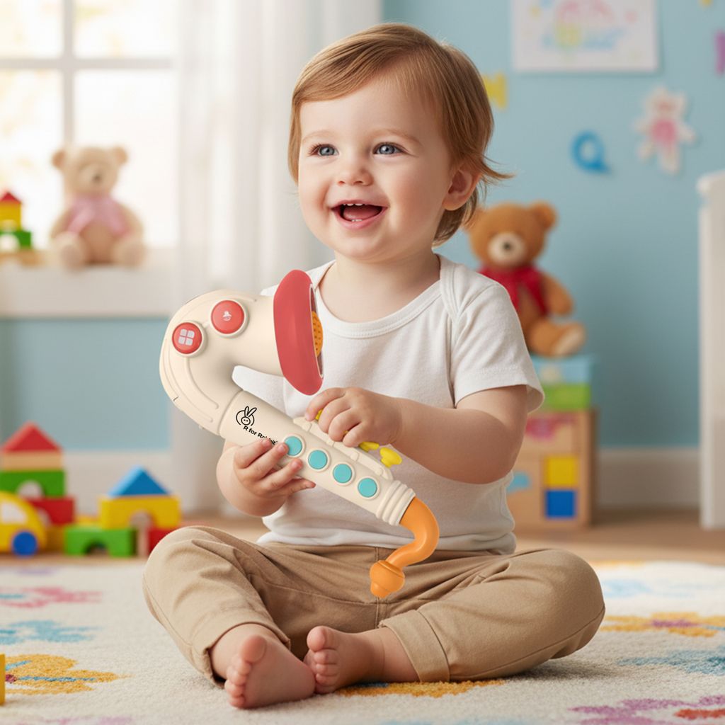 R for Rabbit Orapple Funtunes Saxophone Beige Multi Musical Toys