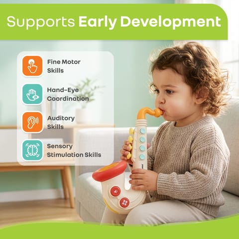 R for Rabbit Orapple Funtunes Saxophone Beige Multi Musical Toys