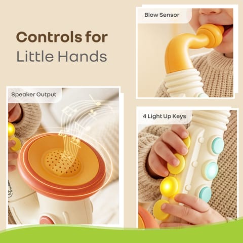 R for Rabbit Orapple Funtunes Saxophone Beige Multi Musical Toys