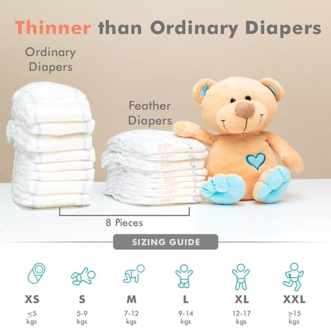R for Rabbit Feather Diaper Tape Style - S Pack of 26 White Diaper