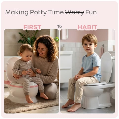 R for Rabbit Little&nbsp;GrownUp Tunes Pink White Potty Seat