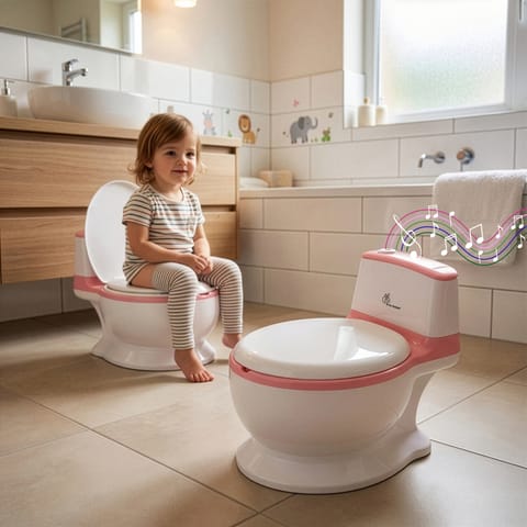 R for Rabbit Little&nbsp;GrownUp Tunes Pink White Potty Seat
