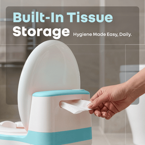 R for Rabbit Little&nbsp;GrownUp Tunes Blue White Potty Seat