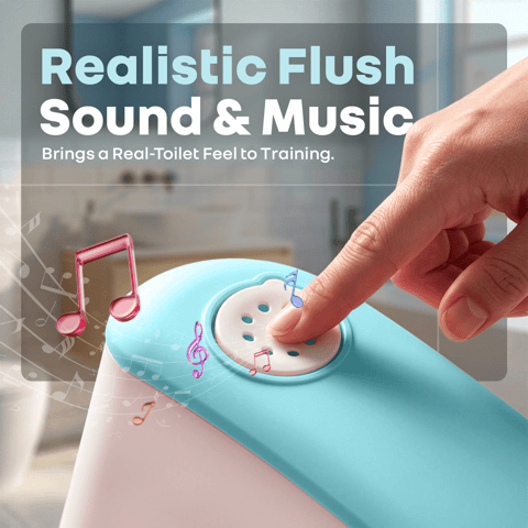 R for Rabbit Little&nbsp;GrownUp Tunes Blue White Potty Seat