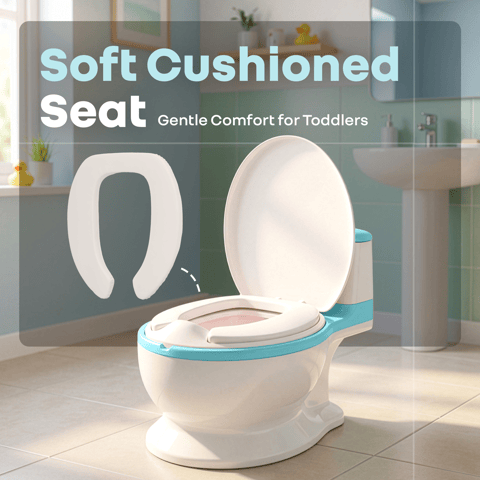 R for Rabbit Little&nbsp;GrownUp Tunes Blue White Potty Seat