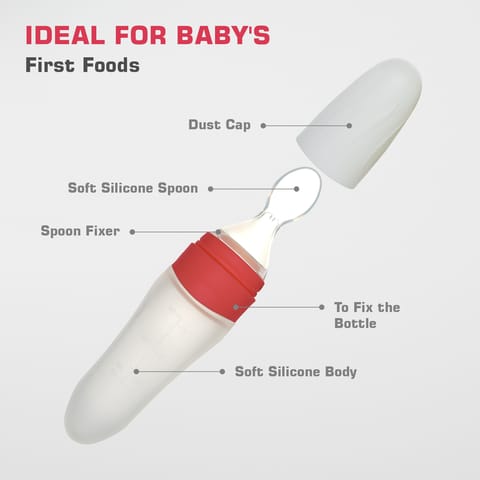 R for Rabbit First Feed Red Feeding Spoon