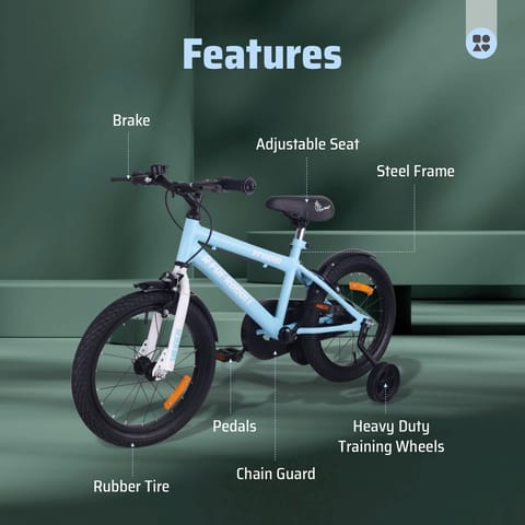 R for Rabbit Vroom - 16Inch  Lake Blue Bicycle