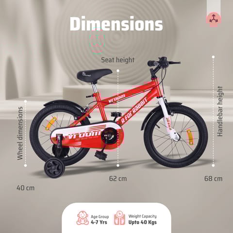 R for Rabbit Vroom - 16Inch  Red Bicycle