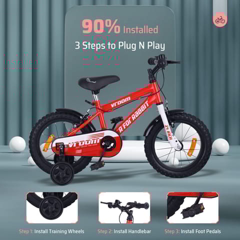 R for Rabbit Vroom - 14Inch Red Bicycle