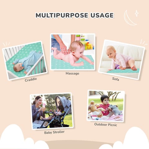 R for Rabbit Dry&nbsp;Nap S-Pack of 2 Green-Grey Dry Sheet