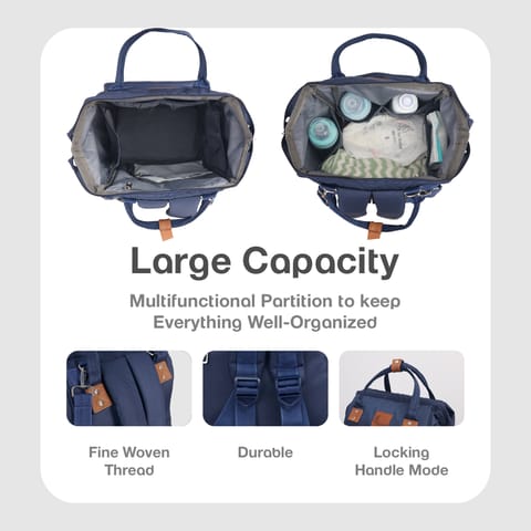 R for Rabbit Caramello Regal Blue Stripes Diaper Bag