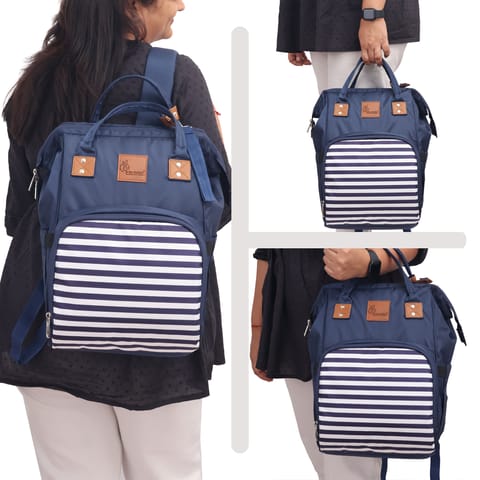 R for Rabbit Caramello Regal Blue Stripes Diaper Bag
