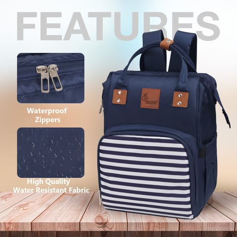 R for Rabbit Caramello Regal Blue Stripes Diaper Bag