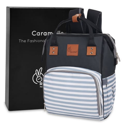 R for Rabbit Caramello Regal Grey Stripes Diaper Bag