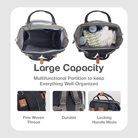 R for Rabbit Caramello Regal Grey Stripes Diaper Bag