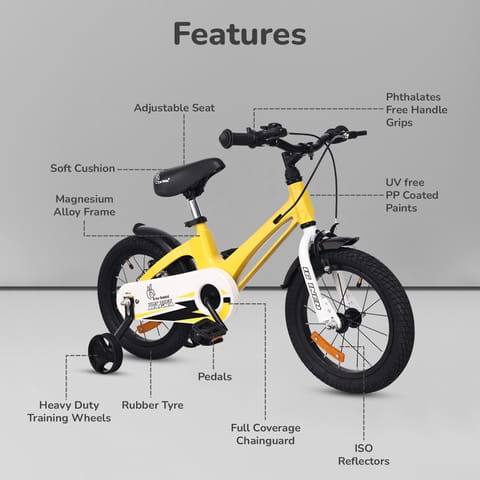 R for Rabbit Tiny Toes Magna- 16Inch Yellow Bicycle