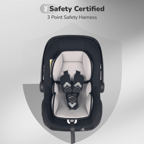 R for Rabbit Picaboo NxG Black Grey Carry Cot