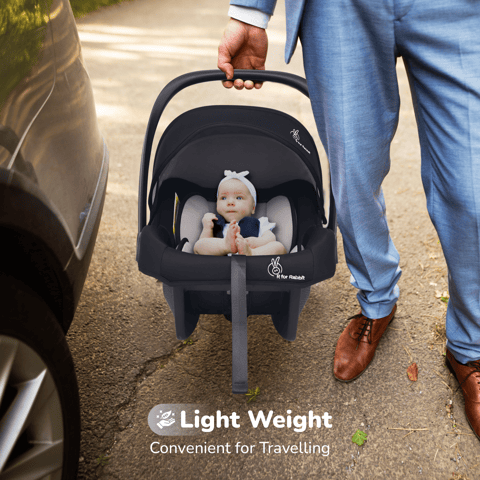 R for Rabbit Picaboo NxG Black Grey Carry Cot