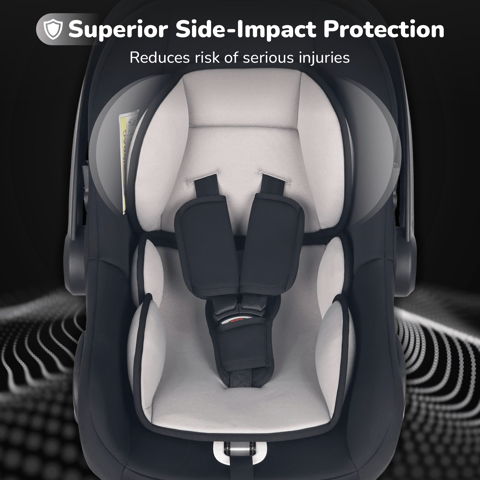 R for Rabbit Picaboo NxG Black Grey Carry Cot