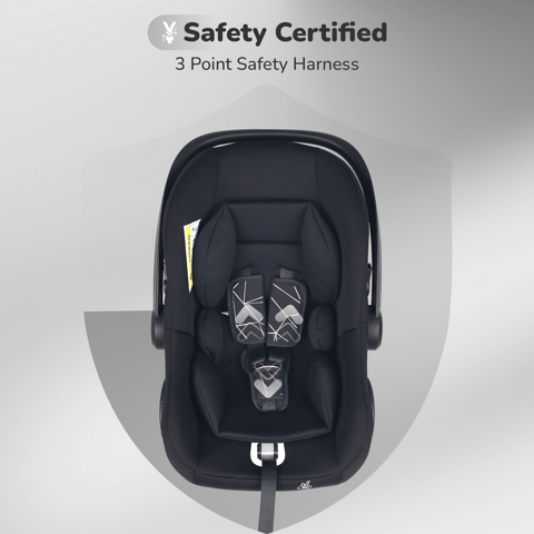 R for Rabbit Picaboo NxG Silver Black Carry Cot