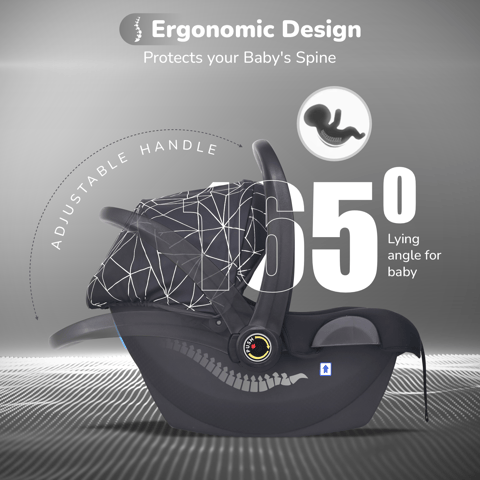 R for Rabbit Picaboo NxG Silver Black Carry Cot