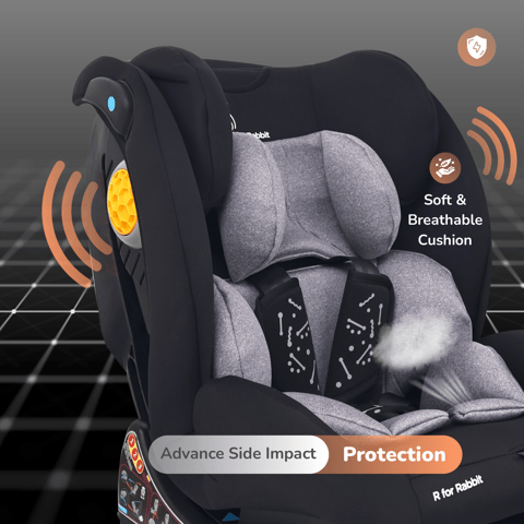 R for Rabbit Jack N Jill NxG Black Grey Car Seat