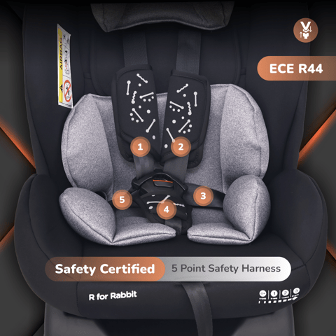 R for Rabbit Jack N Jill NxG Black Grey Car Seat