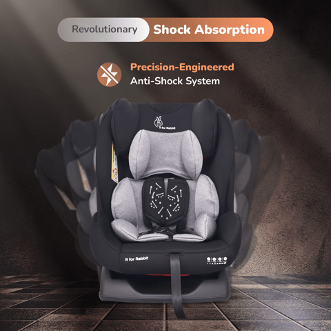 R for Rabbit Jack N Jill NxG Black Grey Car Seat