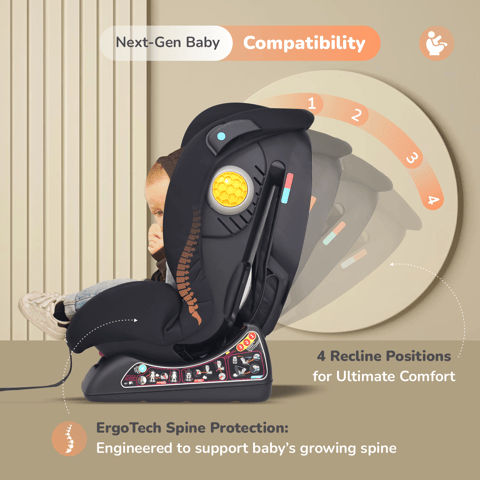 R for Rabbit Jack N Jill NxG Black Grey Car Seat