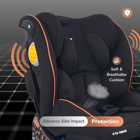 R for Rabbit Jack N Jill NxG Pure Black Car Seat