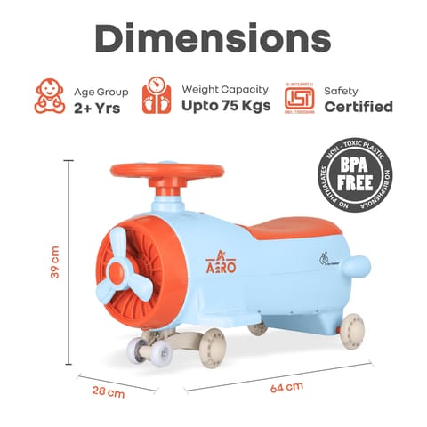 R for Rabbit Iya Iya Aero Blue Orange Swing Car